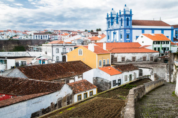 Heroism Creek, Azore Islands Roofs of Angra do Heroísmo, Azore Islands terceira azores stock pictures, royalty-free photos & images