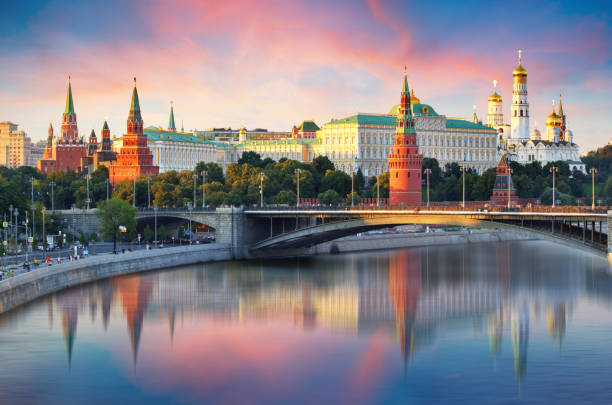 istock Moscow Kremlin and river in morning, Russia 1031025172