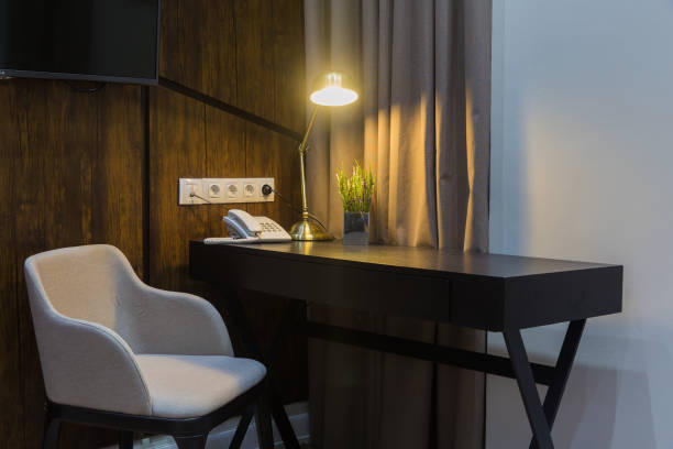 istock working place in hotel or at home - the lamp is on 1031026562