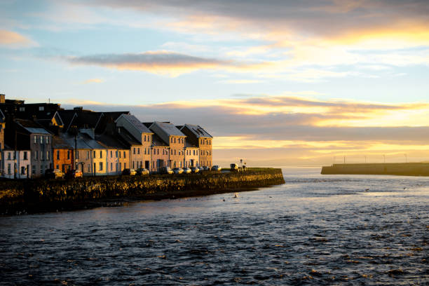 Galway Sunrise This is a picture of the sunrise in Galway Harbour. county galway stock pictures, royalty-free photos & images