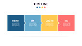 istock Business infographics. Timeline with 4 steps, options, squares. Vector template. 1031034932