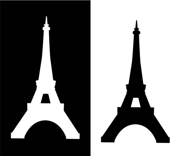 Eiffel tower isolated vector illustration Eiffel tower isolated vector illustration collection silhouette paris tower stock illustrations