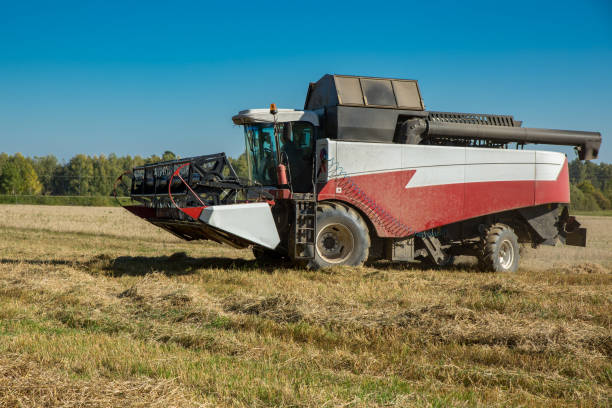 istock Harvester in the field autumn sunny day. Harvest. 1031072012