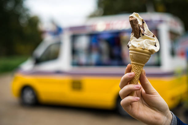istock Ice cream in front of ice cream van 1031083072