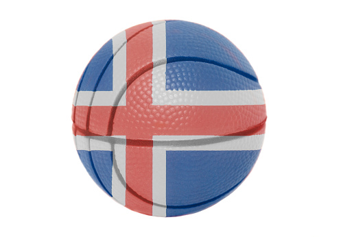 High detailed 3D Soccer field with Ball and Norway Flag