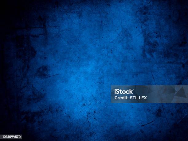 Blue Concrete Background Stock Photo - Download Image Now - Grunge Image Technique, Blue, Backgrounds