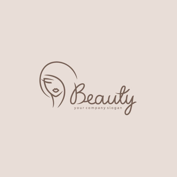stockillustraties, clipart, cartoons en iconen met vector element ontwerp voor beauty salon, kapsalon, cosmetische - beauty face woman