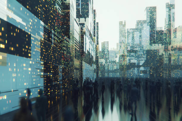 istock Futuristic urban street walkway 1031099990
