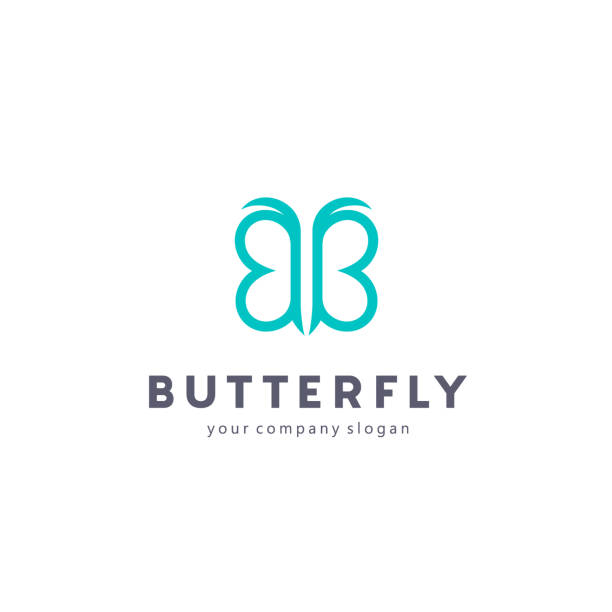 벡터 디자인 요소입니다. 나비 기호 - women butterfly creativity flying stock illustrations