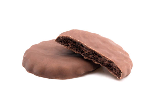 biscotti al cioccolato ricoperti di caramello con sapore di menta - morse key foto e immagini stock