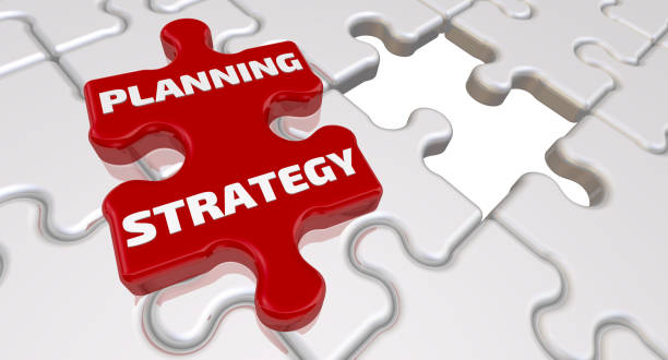istock Planning strategy. The inscription on the missing element of the puzzle 1031113004
