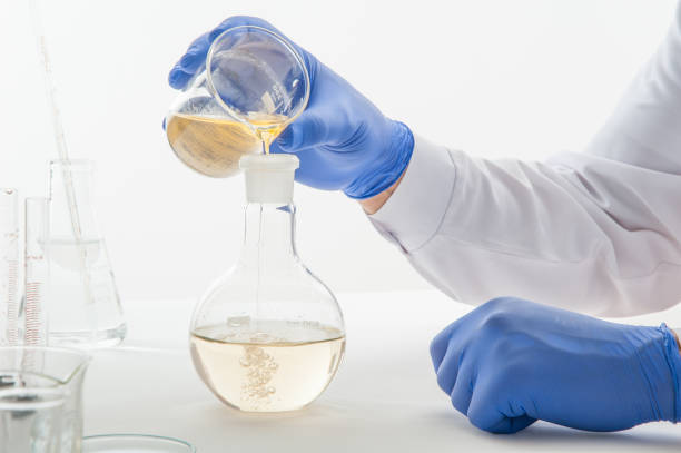 istock laboratory equipment on a laboratory table on a white background during the experiments 1031119744