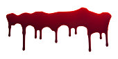 Blood Dripping Down on White Background