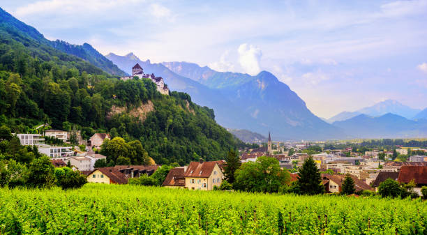 Vaduz town, the capital of Liechtenstein, Europe stock photo