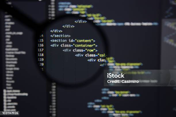 Real Html Code Developing Screen Programing Workflow Abstract Algorithm ...