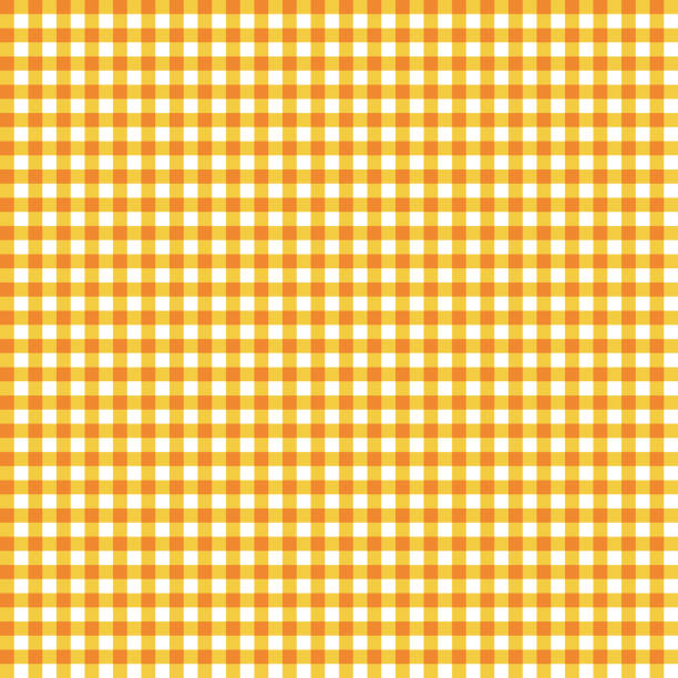 orange "gingham" seamless pattern - checked textile stock-grafiken, -clipart, -cartoons und -symbole