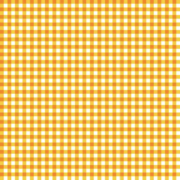 Vector illustration of Orange Gingham Seamless Pattern