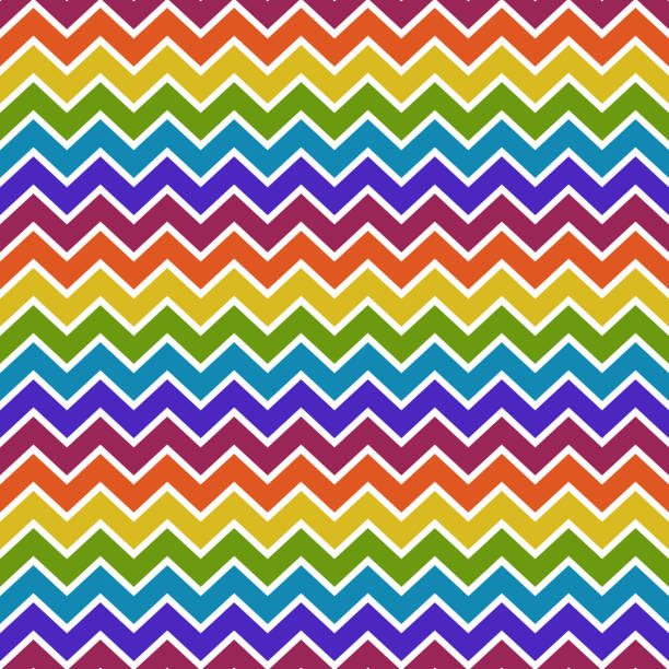 ilustrações, clipart, desenhos animados e ícones de arco-íris brilhante chevron padrão sem emenda - chevron pattern repetition zigzag