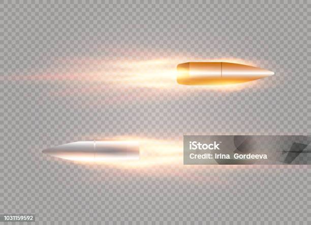 Bullets Fly Side Flying Bullet With Stock Illustration - Download Image Now - Abstract ...
