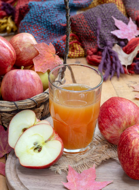 istock Glass of Apple Cider and Fresh Red Apples 1031164898