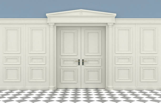istock Classic wall with wooden panelling 1031177504