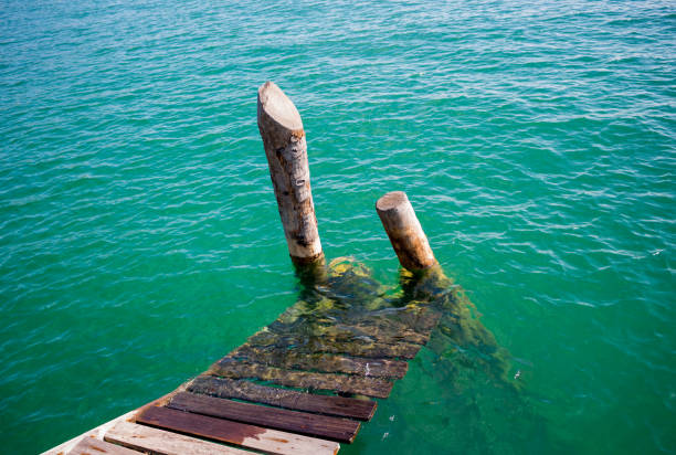 istock Wooden bridge located by the sea 1031211362
