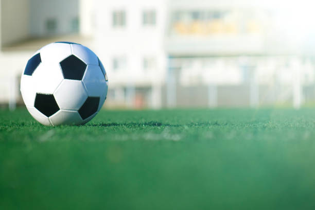 istock Football on a green field 1031238304