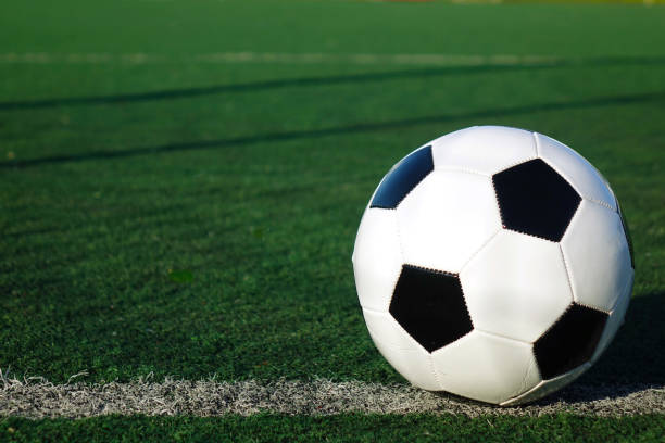 istock Football on a green field 1031238420