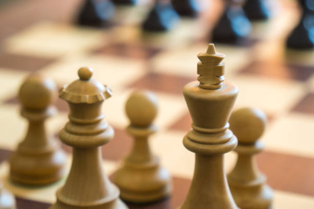 istock wood chess pieces on board game, sport 1031243884