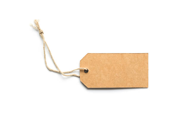 istock brown cardboard price tag or label isolated white background. 1031251468