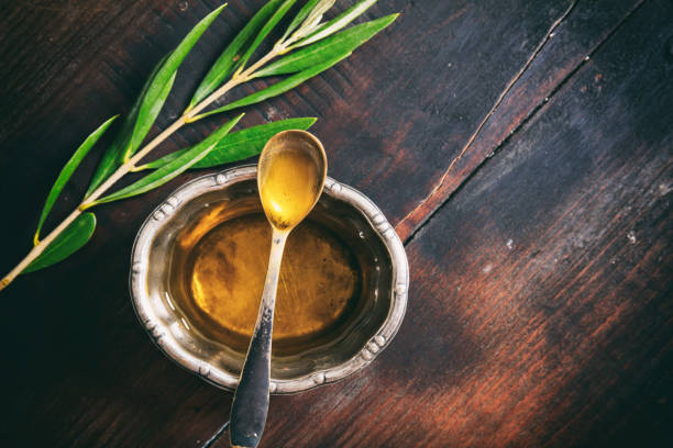 istock Olive oil in a metalic bowl 1031251500