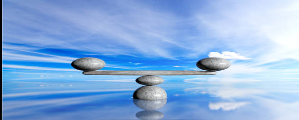 istock Zen stones on a blue sky and sea background. 3d illustration 1031254492