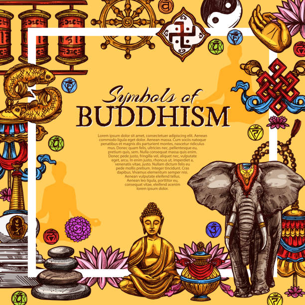 kuvapankkikuvitukset aiheesta buddhalaisuus uskonto symbolit vektori juliste - yin yang symbol