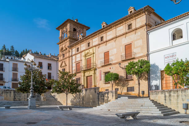 Town square with museum in downtown Antequera Andalusia Spain on a sunny day.