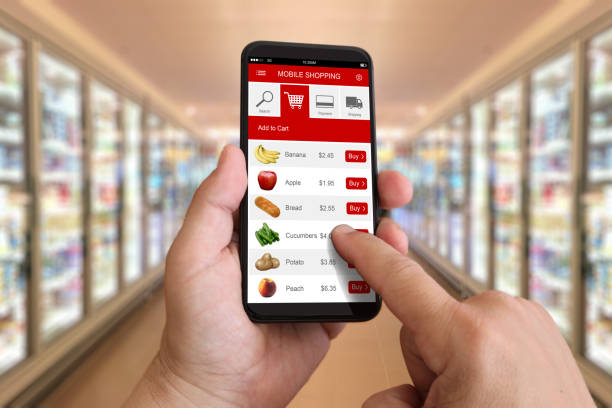 istock E-commerce internet shopping cart mobile phone app supermarket 1031269444