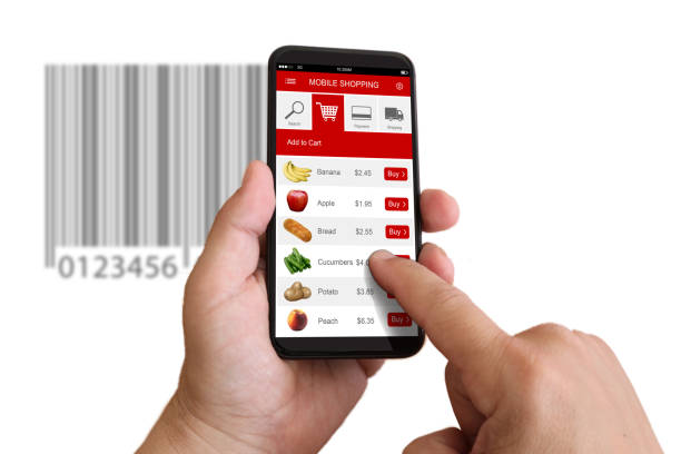 istock E-Commerce online shopping cart barcode scanning mobile phone 1031269678