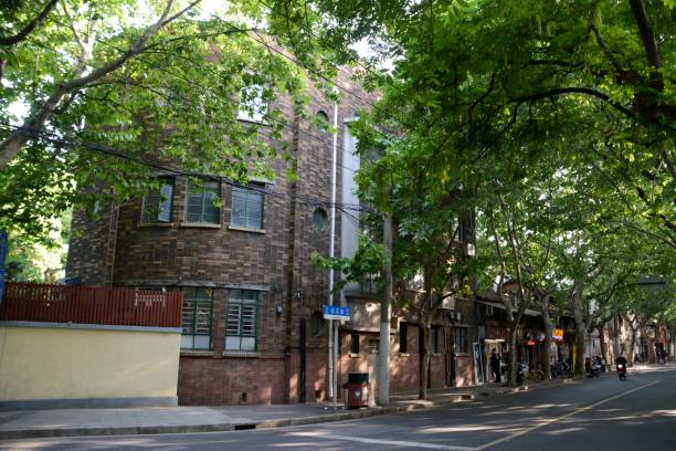 Art deco apartments along Changle road , in the old French concession of Shanghai, China.