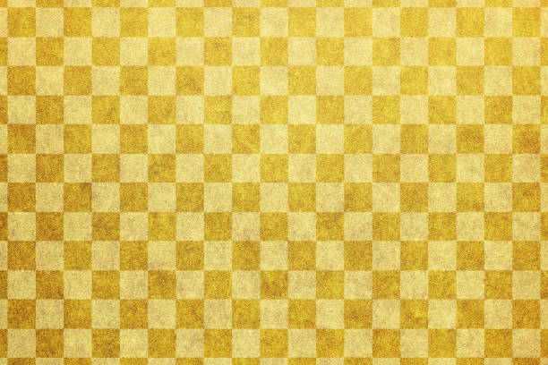 istock Japanese gold checkered pattern paper texture or vintage background 1031274866