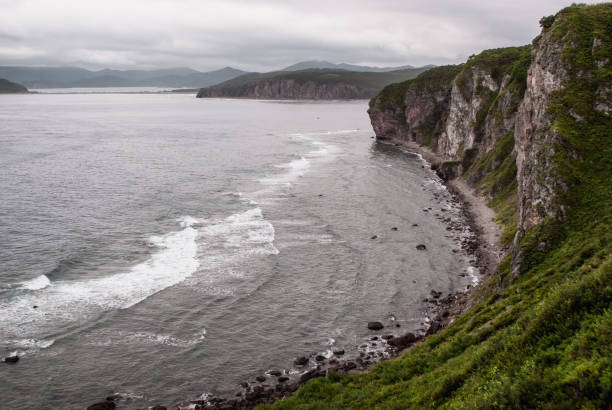 istock Cliffs on the beach at the sea of Japan 1031276142