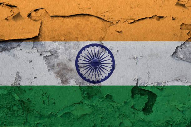 istock Painted national flag of India on a concrete wall 1031281710