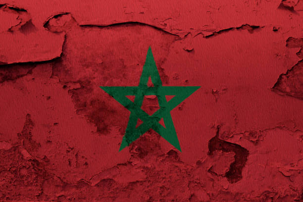 istock Painted national flag of Morocco on a concrete wall 1031284620