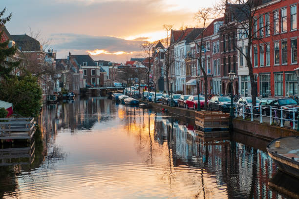 istock Historical building in Leiden city center, Netherlands. 1031284740
