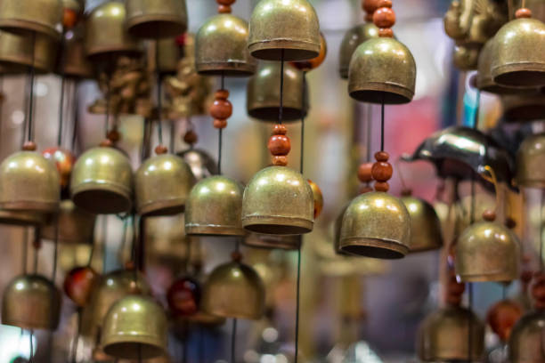 istock Small brass bell Hanging in the shop. 1031288090