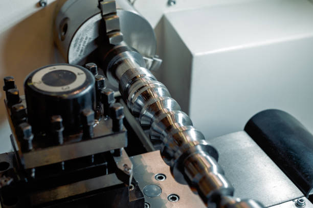 istock metal workpiece clamped in the lathe chuck CNC machine 1031300410