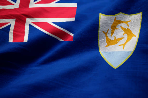 istock Closeup of Ruffled Anguilla Flag 1031307062