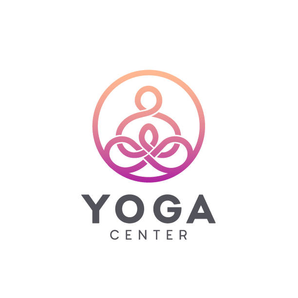 vektor icon-design für yoga center - fitnessstudio geräte stock-grafiken, -clipart, -cartoons und -symbole