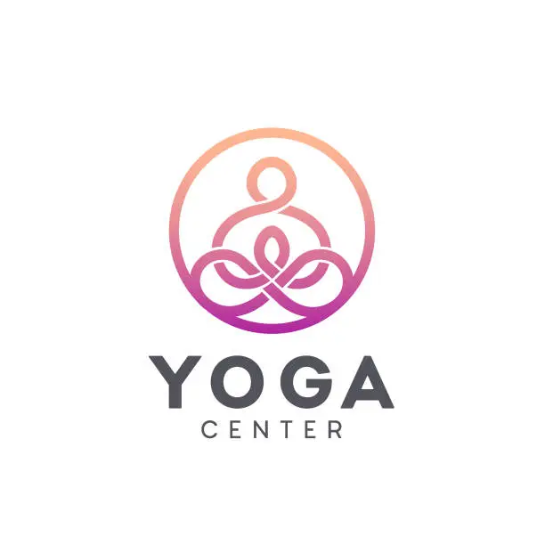 Vector illustration of Vector icon design for yoga center