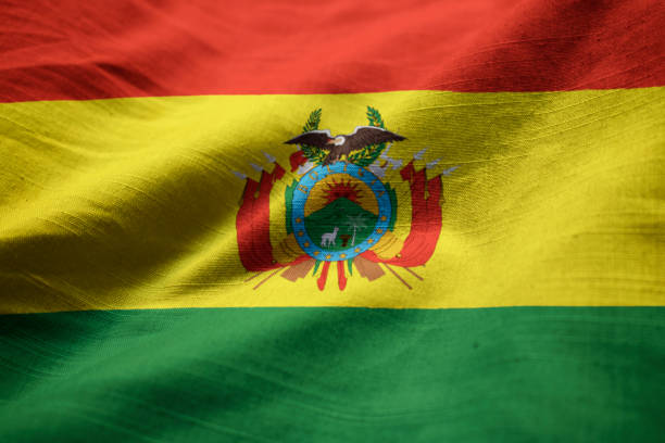 istock Closeup of Ruffled Bolivia Flag 1031307698