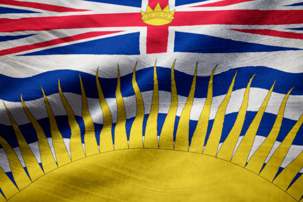 istock Closeup of Ruffled British Columbia Flag 1031307762