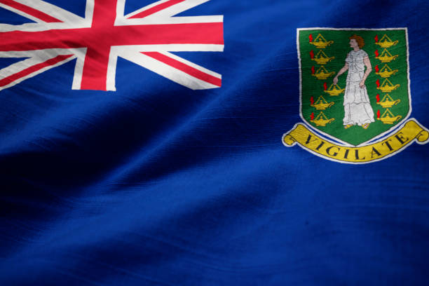 istock Closeup of Ruffled British Virgin Islands Flag 1031307842